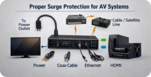 Connecting a surge protector